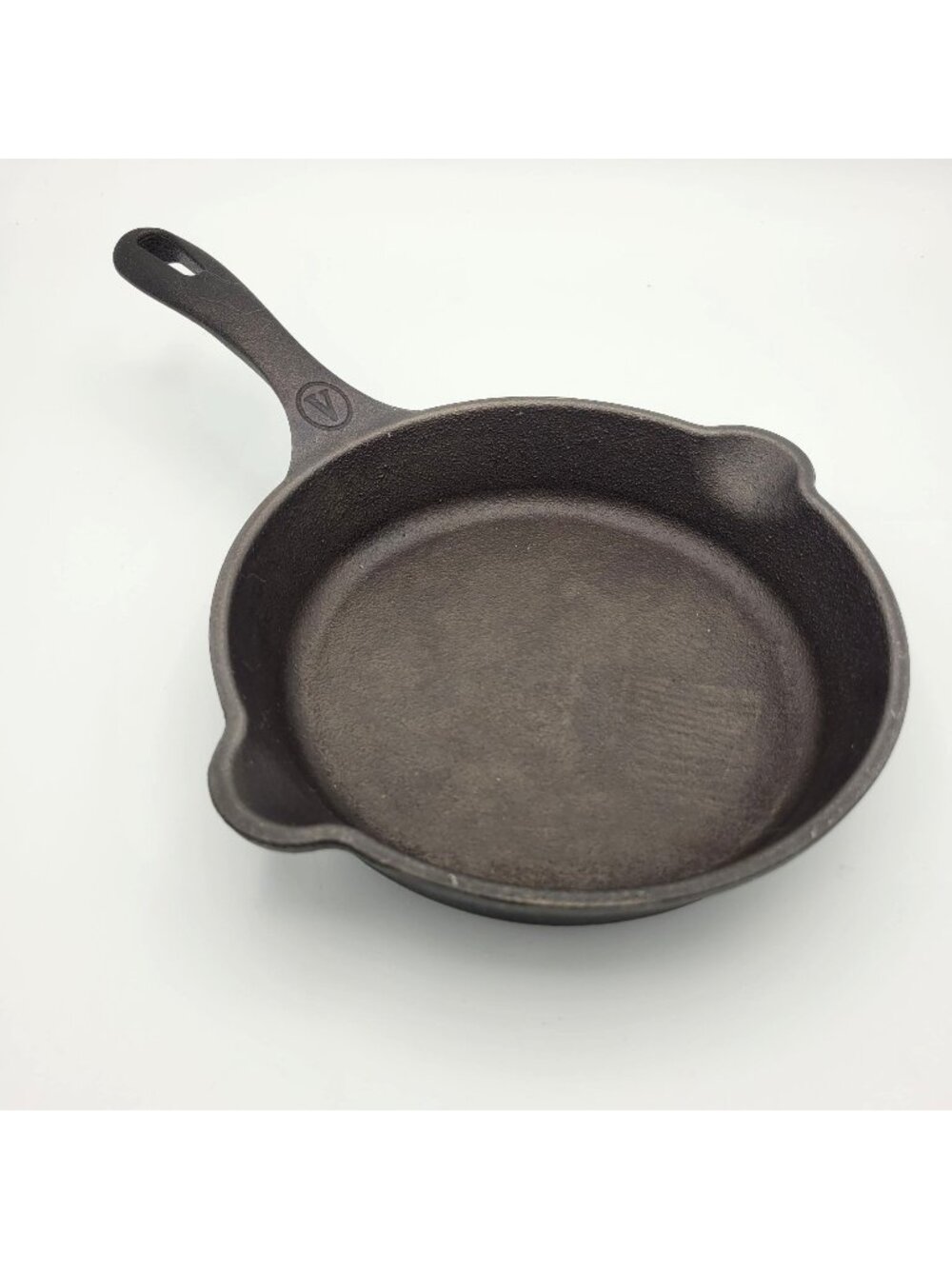 Victoria Cast Iron Skillet 6.5-Inch Black Pre-Seasoned Pour Spouts Hanging Hole